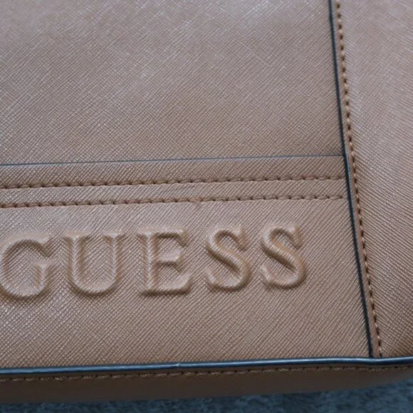 Guess Crossbody Bag Brown Faux Leather Purse with Removable Chain Strap Clutch - Picture 5 of 14